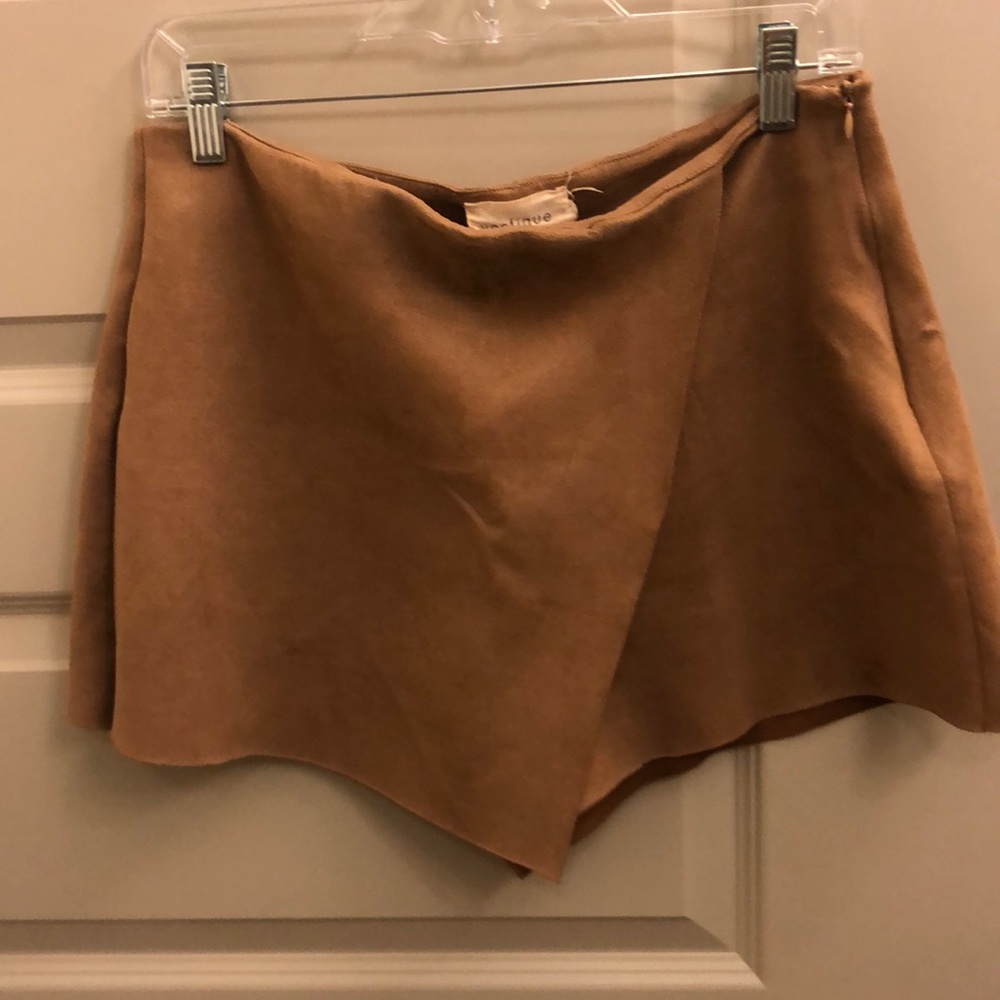 Faux Suede Skort